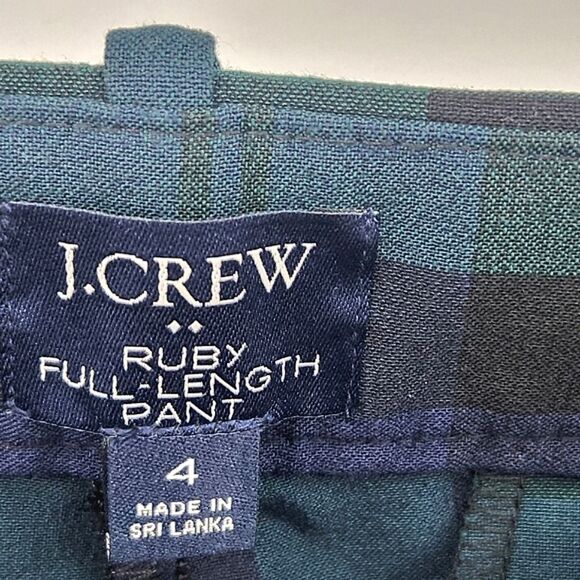 J Crew Ruby Dress Pants Womens Size 4 Straight Leg Black Watch Plaid Work Office - Picture 3 of 11